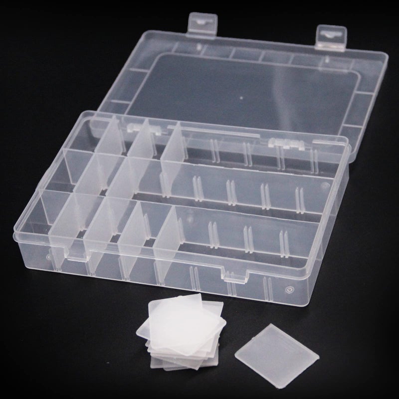 SUSUB 4PCS Clear White Plastic Organizer Box with Dividers 24 Grid Storage Containers Jewelry Storage Box with Dividers for Beads Earrings Necklaces Rings Metal Parts Accessories Screws Button Storage - Image 2